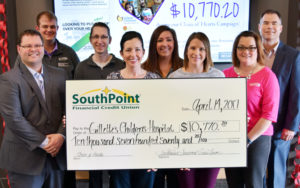 SouthPoint staff presenting check to Gillette's.