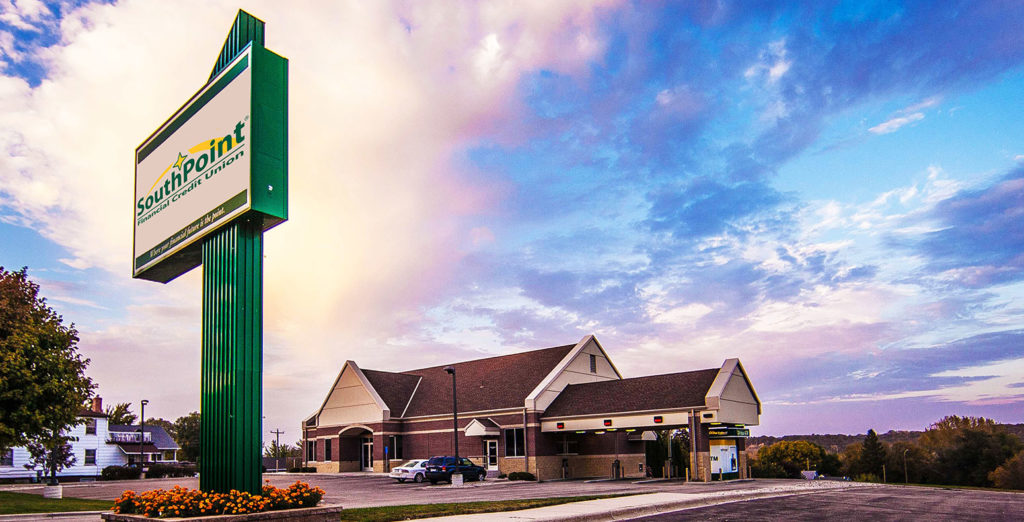 SouthPoint bank building and sign