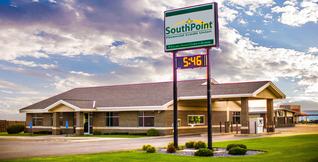 SouthPoint bank building and sign