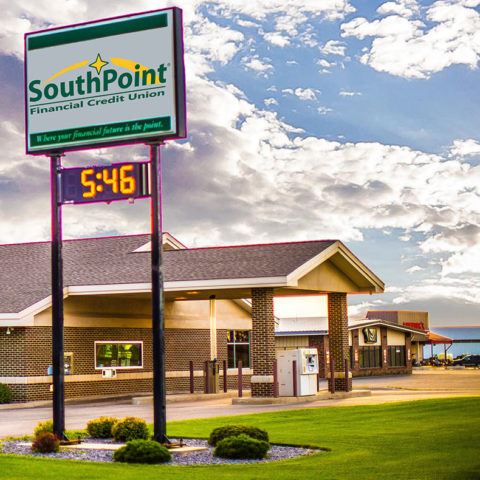 SouthPoint bank building and sign