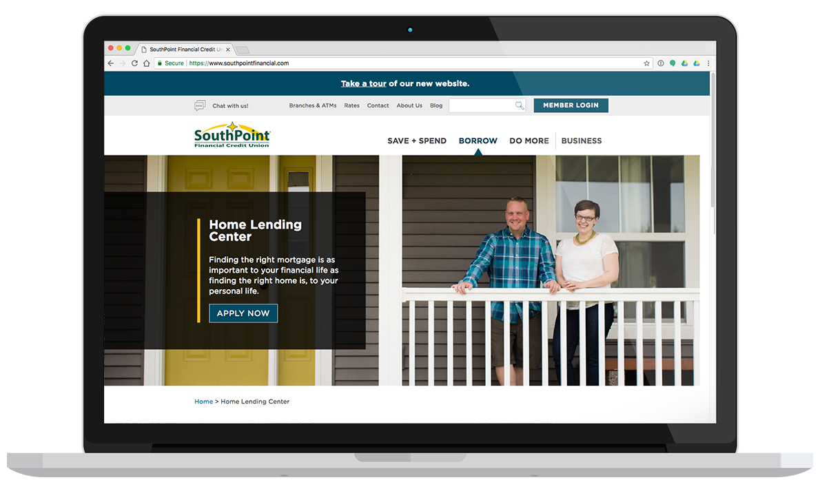 home lending center screenshot of website