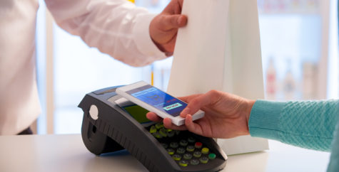 Paying for donuts using cell phone Mobile Wallet